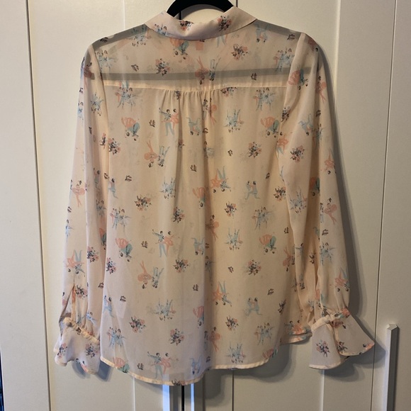 ModCloth NWOT sheer button down ballerina blouse - Picture 7 of 7